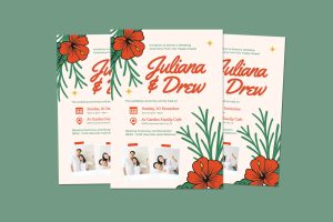 Flower Red Polaroid Wedding Invitation