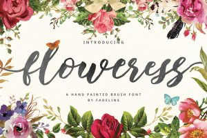Floweress – Hand Painted Brush & WEBFONT