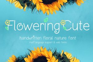 Flowering Cute Handwriting Font with Flowers