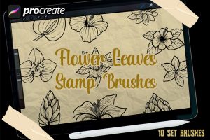 Flowers & Leaves Brush Stamp