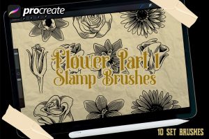 flowers brush stamp #1