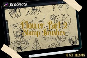 flowers brush stamp #2