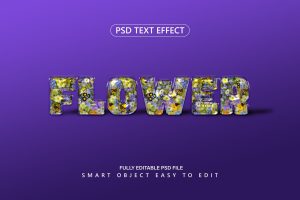 Flowers on Glass Text Effect