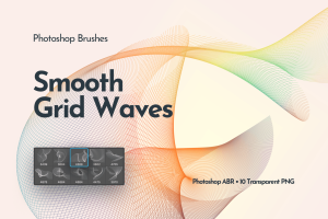 Flowing Network Waves Photoshop Brushes