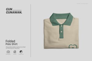 Folded Polo Shirt Mockup