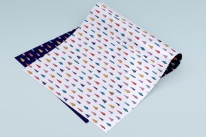 Folded Wrapping Paper Sheet Mockup