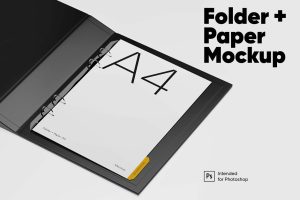 Folder + Paper Mockup