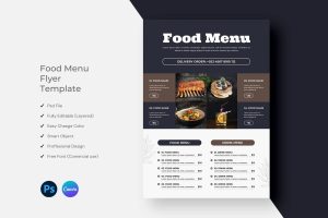 Food Menu Flyer Template Design