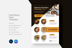 Food Menu Flyer Template Design