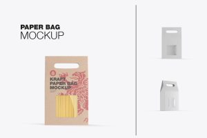 Food Paper Bag with Plastic Window Mockup