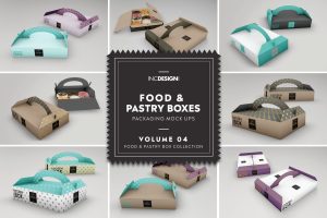 Food Pastry Boxes Vol.4: Packaging Mockups