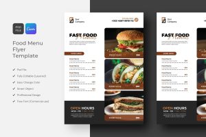 Food Restaurant Menu Flyer Template