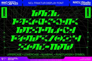 Fraktur – Futuristic Cyberpunk Y2K Mecha Font