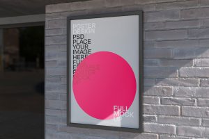 Framed Poster Outdoors Mockup