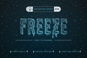 Freeze – Editable Text Effect, Font Style