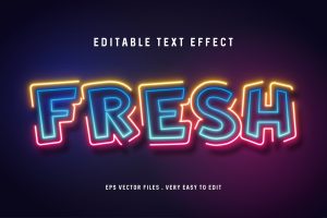 Fresh neon glow text effect