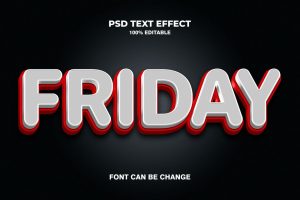 Friday 3d Text Effect