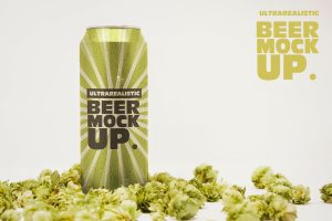 Front 16oz Beer Can Mockup