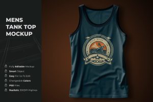 Front view mens tank top mockup