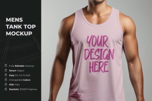 Front view mens tank top mockup