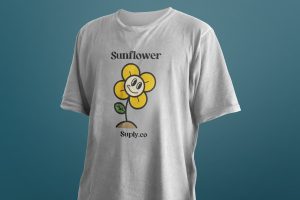 Front View White T-shirt Apparel Mockup