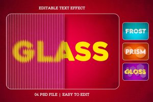 Frosted Glass Text Effect Set
