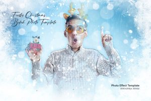 Frosty Christmas Bokeh Photo Effect Template