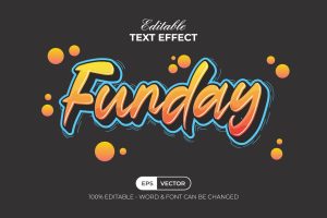 Funday Text Effect Sticker Style