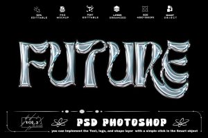Future Chrome PSD Template Text Effect