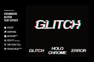 Futuristic glitch text effect