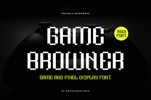 Game Browner – Pixel & Glitch Font