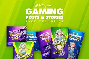 Gaming Instagram Posts and Stories Pack 02