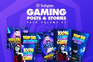 Gaming Instagram Posts and Stories Pack 07