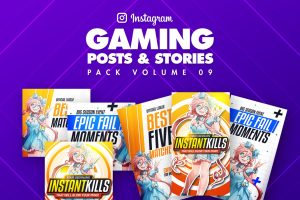 Gaming Instagram Posts and Stories Pack 09