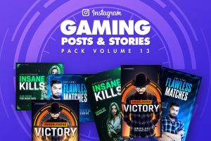 Gaming Instagram Posts and Stories Pack 13