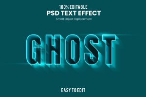 Ghost 3D Text Effect PSD