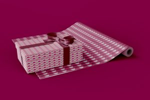 Gift Box & Wrapping Paper Mockup