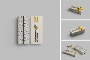 Gift Box Mockup With Ribbon
