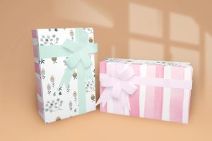 Gift Box Mockup With Ribbon #02