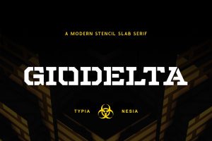 Giodelta – Stencil Slab Serif – Military Game Font