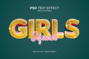 Girls Squad Glitter Text Effect