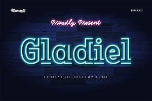 Gladiel – Neon Light Font