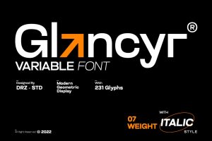 Glancyr – Modern Geometric Font