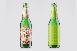 Glass Beer Bottle Mockup