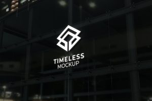 Glass Building Logo Mockup