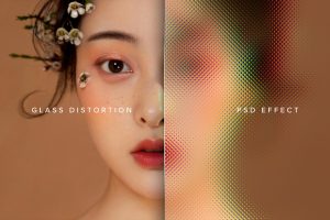 Glass Distortion Image Effect Mockup