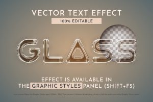 Glass Editable Text Effect, Graphic Style