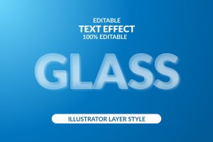 GLASS Illustrator Text Effect