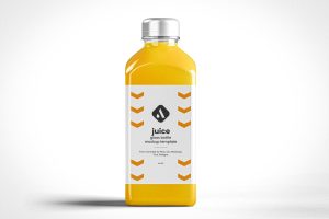 Glass Juice Bottle Mockup