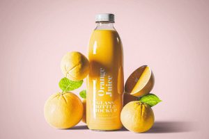 Glass Juice Bottle Mockup